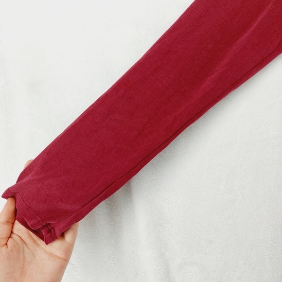 Abercrombie & Fitch Pink Viscose Long sleeve Flare Hem V Neck Blouse P1636 - Picture 4 of 10